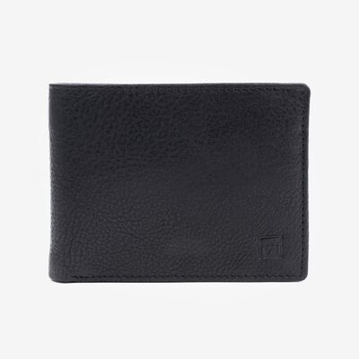 Schwarzes Portemonnaie, Wash Leather Wallets Collection - Horizontales Design