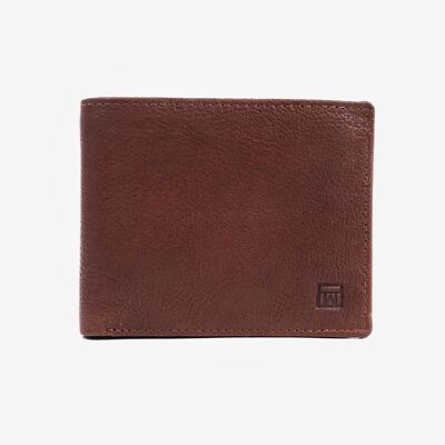 Portafoglio, colore pelle, Collezione Wash Leather Wallets - Design orizzontale - 11x9 cm