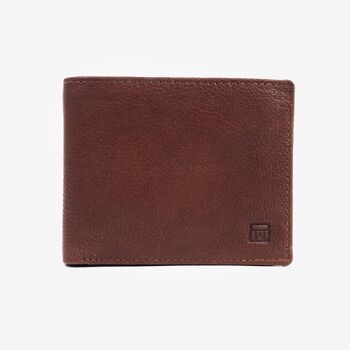 Portefeuille, couleur cuir, Collection Wash Leather Wallets - Design horizontal - 11x9 cm 1