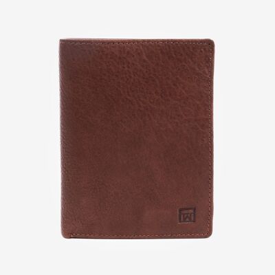 Portefeuille, couleur cuir, Collection Wash Leather Wallet - 9,5x12,5 cm - Mod.1