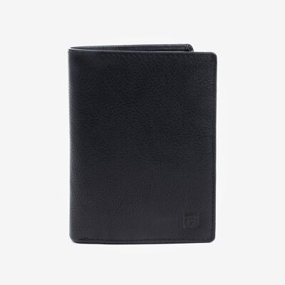Portefeuille noir, Collection Portefeuilles en cuir Wash - 9,5x12,5 cm - Mod.1