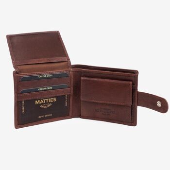 Portefeuille, couleur cuir, Collection Wash Leather Wallets - 10.5x8.5 cm 2