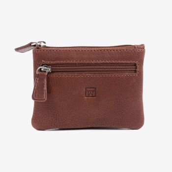Porte monnaie, couleur cuir, Collection Wash Leather Wallet - 10.5x7.5 cm 1