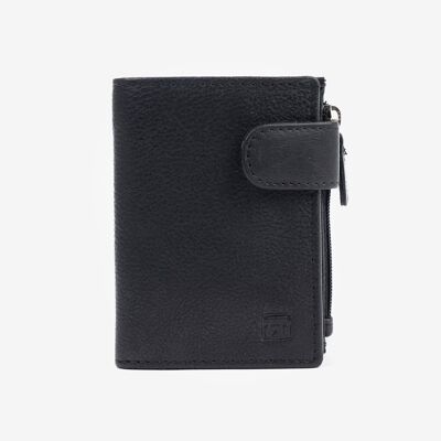 Black wallet, Wash leather Wallets Collection - 8x10.5 cm - Mod. 3