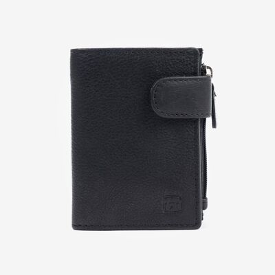 Schwarzes Portemonnaie, Wash Leather Wallets Collection - 8x10,5 cm - Mod. 3