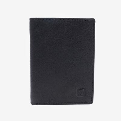Schwarzes Portemonnaie, Wash Leather Wallets Collection - 8x10,5 cm - Mod. 2