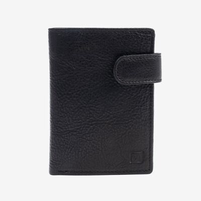 Schwarzes Portemonnaie, Wash Leather Wallets Collection - 9x12 cm