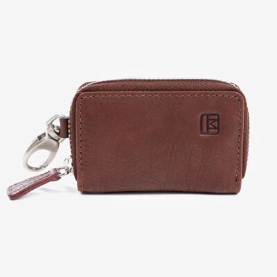 Porte-clés, couleur cuir, Collection Wash Leather Wallet - 5x8 cm