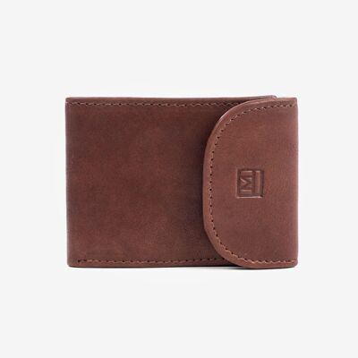 Petit portefeuille, couleur cuir, Collection Wash Leather Wallets - 6x8,5 cm