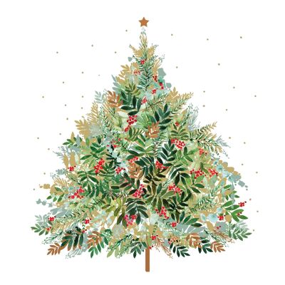 Servilleta Árbol Colina Navidad 25x25