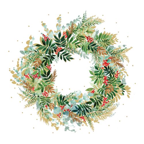 Christmas Hill Wreath Napkin 25x25