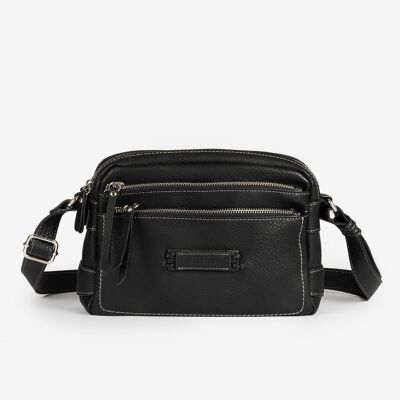 Bolso bandolera, color negro, Serie Classic - 24x17x8 cm