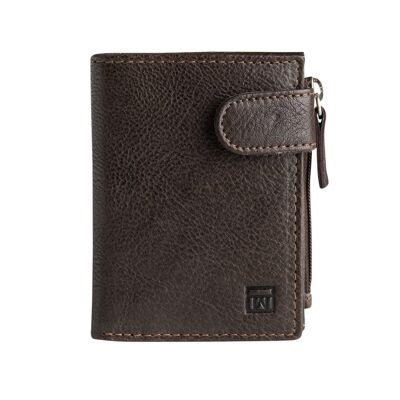 Portafoglio in pelle marrone, Collezione Wash Leather Wallets - 8x10,5 cm - Mod. 2