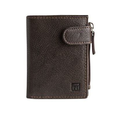 Braune Ledergeldbörse, Wash Leather Wallets Collection - 8x10,5 cm - Mod. 2