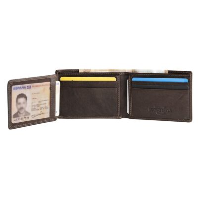 Brown leather wallet, Wash Leather Wallets Collection - 10.5x8 cm