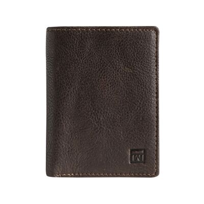 Portafoglio in pelle marrone, Collezione Wash Leather Wallets - 8x10,5 cm - Mod. 1