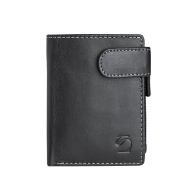 Black leather wallet, Exotic Leather Collection - 7x10 cm