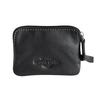 Black leather purse, Exotic Leather Collection - 9.5x7 cm