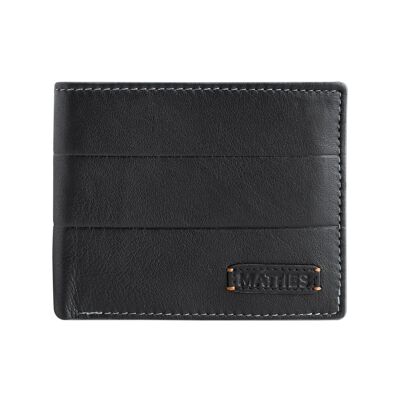 Matties black leather wallet, Mapra Collection - 11x9 cm