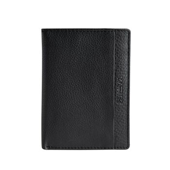Portefeuille en cuir noir pour homme, Collection Nappa - 7,5x11,5 cm 2