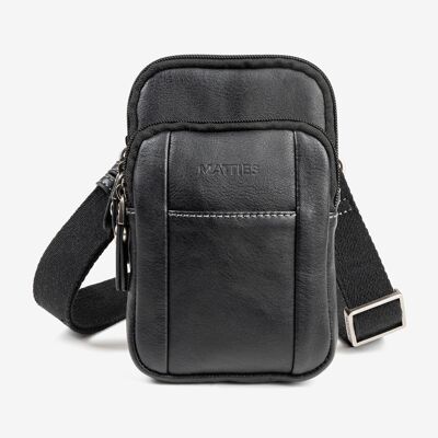 Black shoulder bag, Men&#39;s Reporters Collection - 11x19x5 cm