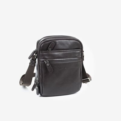 Shoulder bag for men, brown - 19x25 cm
