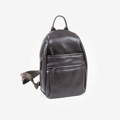 Backpack for men, brown - 20x30x11 cm