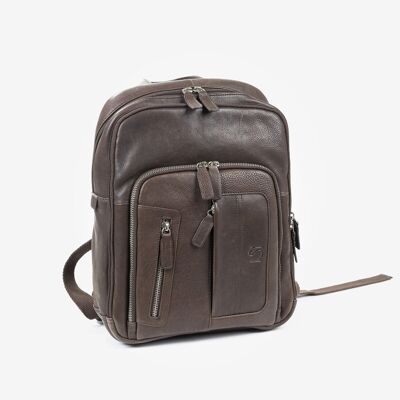 Backpack for men, brown color - 27x36 cm
