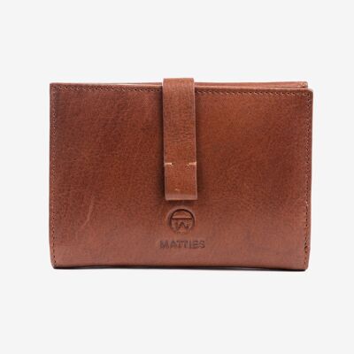 Leather wallet, leather color, Vegetable Leather Collection. 10.5x15cm