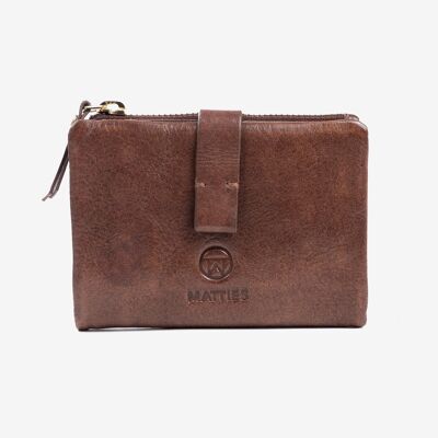 Leather wallet, brown color, Vegetable Leather Collection. 9x12.5cm