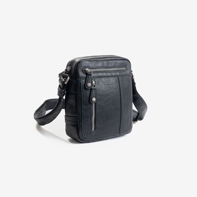 Bolso reportero para hombre, color negro, Colección juvenil - 17x22x6 cm