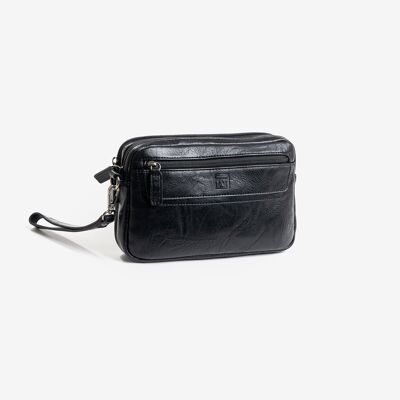 Toiletry bag for men, black, Nappa Collection - 24x15x5 cm