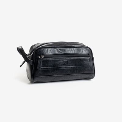 Beauty case per uomo, colore nero, Collezione Nappa - 26,5x14x13 cm