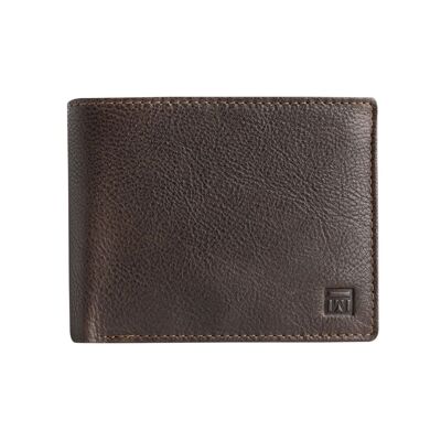 Brown leather wallet, Wash leather wallets Collection - Horizontal design - 11x9 cm