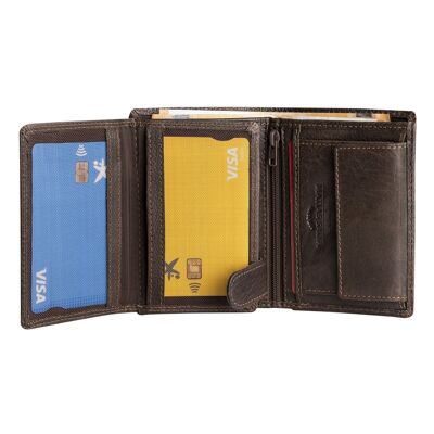 Brown leather wallet, Wash Leather Wallets Collection - 8.5x11 cm