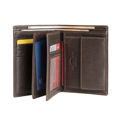 Portafoglio in pelle marrone, Collezione Wash Leather Wallets - 9,5x12,5 cm