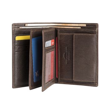 Portefeuille en cuir marron, Collection Wash Leather Wallets - 9,5x12,5 cm 1