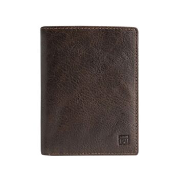 Portefeuille en cuir marron, Collection Wash Leather Wallets - 9,5x12,5 cm 2