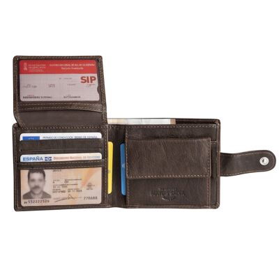 Braune Ledergeldbörse, Wash Leather Wallets Collection - 10,5 x 8,5 cm