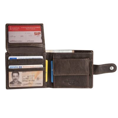 Brown leather wallet, Wash Leather Wallets Collection - 10.5x8.5 cm