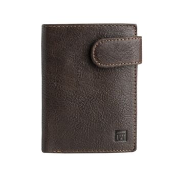 Portefeuille en cuir marron, Collection Wash Leather Wallets - 8,5x11,5 cm - Mod.1 2