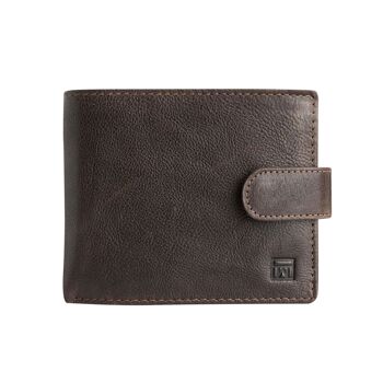 Portefeuille en cuir marron, Collection Wash Leather Wallets - 11x9 cm 1