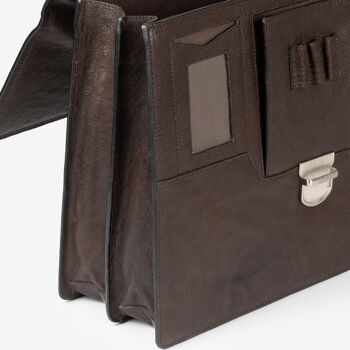 Cartable en cuir marron, Collection Wash Leather - 40.5x31 cm 2