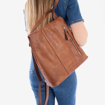 Sac à dos femme, couleur cuir, Série Backpacks - 31x32x10 cm 2