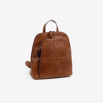 Sac à dos femme, couleur cuir, Série Backpacks - 27,5x30x12 cm
