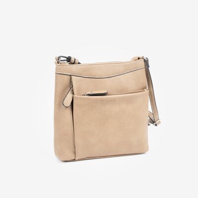 Petit sac à bandoulière, couleur camel, Série Minibags - 12x21 cm