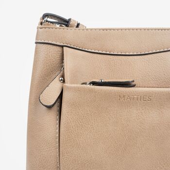 Petit sac à bandoulière, couleur camel, Série Minibags - 12x21 cm 3