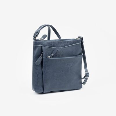 Bolso bandolera pequeño, color azul, Serie Minibags - 12x21 cm