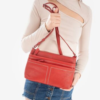 Petit sac à bandoulière, couleur rouge, Série Minibags - 26x17 cm 3