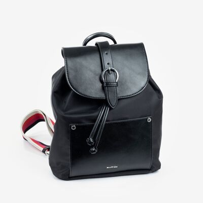 Women&#39;s backpack, black color, Lisbon Series - 26x30x14 cm